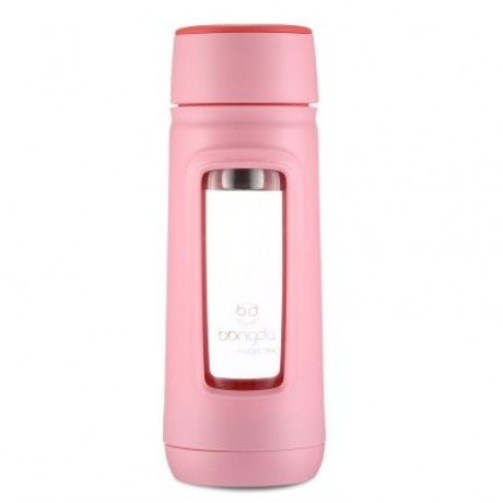 320ml Tea Infuser Borosilicate Glass Water Bottle for Business Use (LIGHT PINK)