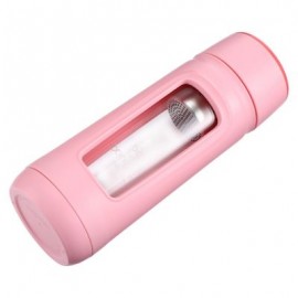 320ml Tea Infuser Borosilicate Glass Water Bottle for Business Use (LIGHT PINK)