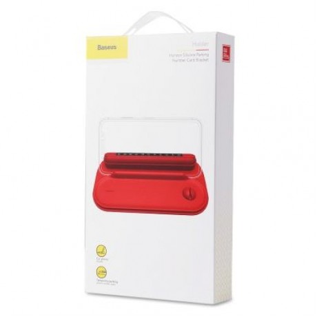 Baseus Horizon Silicone Parking Number Bracket Phone Holder (RED)