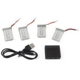 BATTERY BALANCE CHARGING SET 4 X 800MAH LI   1 TO 4 BALANCE CHARGER FOR SYMA X5C / X5 / X5