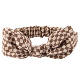 CUTE STRIPE DOT PLAID PRINT BUNNY EAR STRETCHY BABIES HAIRBAND (COFFEE)