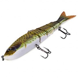 5 JOINTED SECTIONS MULTI-JOINTED FISHING LURE HARD PLASTIC BAIT WITH TREBLE HOOKS (#3)