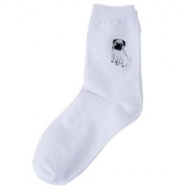 CASUAL DOG CARTOON EMBROIDERY PATTERNS MEN WOMEN COUPLES SOFT SOCKS (#6)