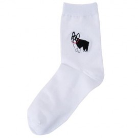 CASUAL DOG CARTOON EMBROIDERY PATTERNS MEN WOMEN COUPLES SOFT SOCKS (#5)