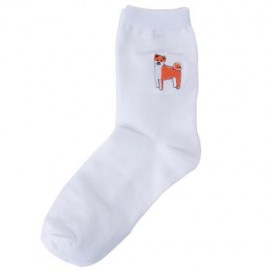 CASUAL DOG CARTOON EMBROIDERY PATTERNS MEN WOMEN COUPLES SOFT SOCKS (#4)