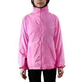 CYCLING RUNNING HIKING JACKET OUTDOOR CLOTHES WINDPROOF RAIN COAT (PINK)