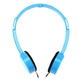 RETRACTABLE FOLDABLE OVER-EAR HEADPHONE WITH  MIC STEREO BASS FOR KIDS (LAKE BLUE)