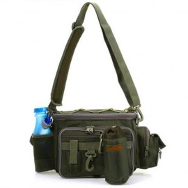 MULTIFUNCTION LURE WAIST PACK FISHING TACKLE MESSENGER BAG (ARMY GREEN)