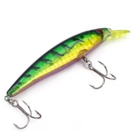 TRULINOYA DW11 FISHING LURE BAIT PLASTIC HARD DIVING MINNOW (YELLOW AND GREEN)