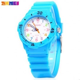 SKMEI 1043 CHILDREN QUARTZ WATCH PU STRAP WRISTWATCH 50M WATER RESISTANCE FOR KID (LIGHT B