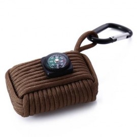 OUTDOOR PARACORD GRENADE SURVIVAL FISHING KIT KEY CHAIN WITH 8 TOOLS FIRE STARTER EYE KNIF