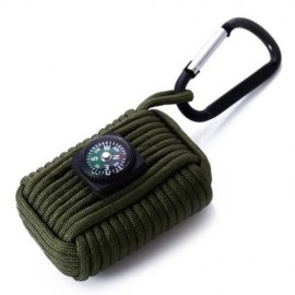 OUTDOOR PARACORD GRENADE SURVIVAL FISHING KIT KEY CHAIN WITH 8 TOOLS FIRE STARTER EYE KNIF