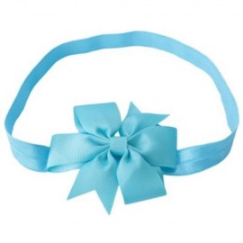 TRENDY PURE COLOR BOWKNOT STRETCHY BABIES HAIRBAND (LAKE BLUE)