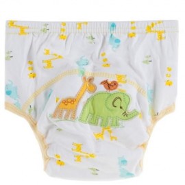 CUTE COTTON WASHABLE BREATHABLE STRETCHY PRINTED BABIES DIAPER PANTS (ELEPHANT PATTERN)