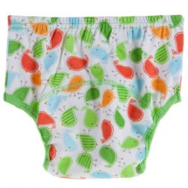 CUTE COTTON WASHABLE ELASTIC PRINTED BABIES DIAPER PANTS (FLYING BIRD PATTERN)