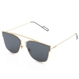 FASHION COATING MIRROR FLAT PANEL LENS DESIGN SUNGLASSES WITH METAL FRAME (#2)