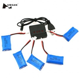 BATTERY CHARGING SET 5 X 3.7V 350MAH LIPO   1 TO 5 BALANCE CHARGER   CABLE FOR HUBSAN 107 
