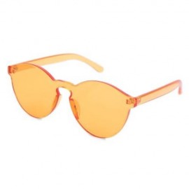 FASHION CLASSIC TRANSPARENT FRAME CIRCLE CANDY COLOR SUNGLASSES ANTI UV400 (ORANGEPINK)