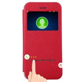 SMART METAL SLIDING ANSWER PHONE COVER MATTE FOLDING LEATHER PROTECTIVE CASE FOR IPHONE 6