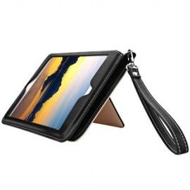 STYLISH LEATHER HOLDER MULTIFUNCTION CARD SLOT CASE WITH LANYARD FOR IPAD AIR (BLACK)