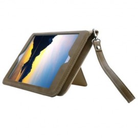 STYLISH LEATHER HOLDER MULTIFUNCTION CARD SLOT CASE WITH LANYARD FOR IPAD AIR (LIGHT COFFE