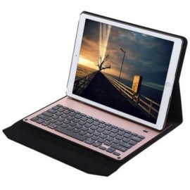 STYLISH DESIGN SLIM LEATHER BLUETOOTH KEYBOARD COVER WITH STAND FOR IPAD PRO (PINK)
