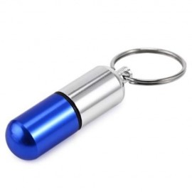 ALUMINIUM ALLOY WATERPROOF GALLIPOT KEYCHAIN FOR EMERGENCY STORAGE (BLUE)