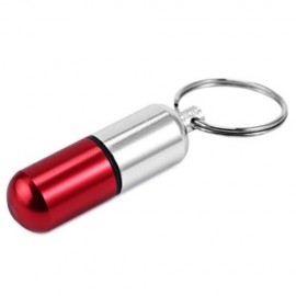 ALUMINIUM ALLOY WATERPROOF GALLIPOT KEYCHAIN FOR EMERGENCY STORAGE (RED)