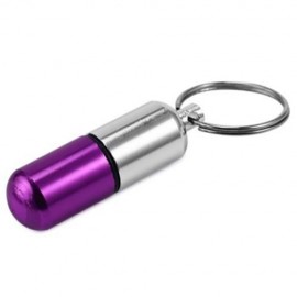 ALUMINIUM ALLOY WATERPROOF GALLIPOT KEYCHAIN FOR EMERGENCY STORAGE (PURPLE)
