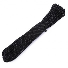 POLYMER CORE 31M REFLECTIVE MILITARY SURVIVAL PARACHUTE ROPE FOR OUTDOOR ACTIVITIES (BLACK