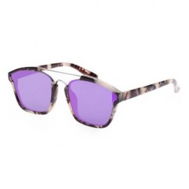 STYLISH COLORED COATING FASHION STREET SNAP HIPSTER METAL WOMEN SUNGLASSES (PURPLE LENS)