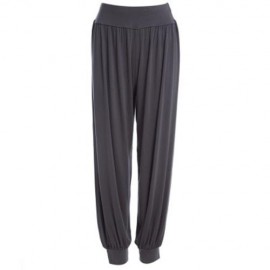 STYLISH ELASTIC WAIST CAUSAL BAGGY YOGA PANTS TROUSERS BLOOMERS FOR LADIES (DEEP GRAY)