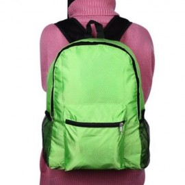 NYLON FOLDING WATER RESISTANT BACKPACK SCHOOL BAG FOR CAMPING HIKING (GREEN)