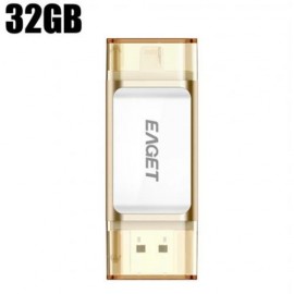 EAGET I60 USB 3.0 32GB OTG FLASH DRIVE WITH CONNECTOR (CHAMPAGNE)
