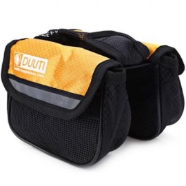 DUUTI CYCLING BIKE TOP FRAME FRONT PANNIER SADDLE TUBE BAG DOUBLE POUCH (YELLOW)