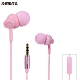 REMAX-RM501 SUPER BASS STEREO HEADSETS 3.5MM PLUG EARPHONES WITH MIC (PINK)