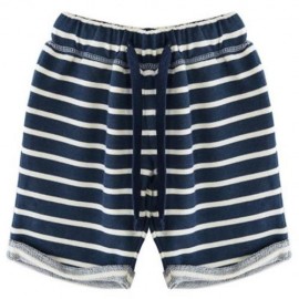 CASUAL SOFT COTTON SUMMER STRAIGHT LEG STRETCHY WAIST BOYS PANTS (DEEP BLUE)