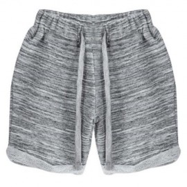 CASUAL SOFT COTTON SUMMER STRAIGHT LEG STRETCHY WAIST BOYS PANTS (GRAY)