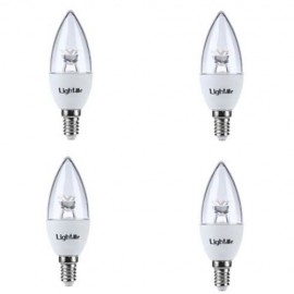 LIGHTME 4PCS 5W 110-240V 420LM C37 E14 3000K LED BULBS (WARM WHITE LIGHT)