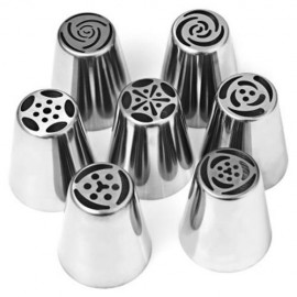 7PCS STAINLESS STEEL RUSSIAN ICING PIPING NOZZLES PASTRY DECORATING TIPS KITCHEN ACCESSORI