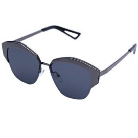 VINTAGE UNISEX  IRREGULARITY FRAME BICOLOR COLORED COATING SUNGLASSES (GUN GREY FRAME GREY