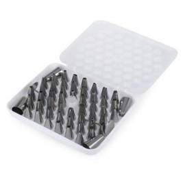 52PCS STAINLESS STEEL ICING PIPING NOZZLES CAKE DECORATING SUGARCRAFT TIP TOOL SET (SILVER