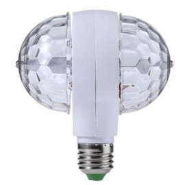 E27 3W COLORFUL AUTO ROTATING RGB LED MAGIC DOUBLE BALL LAMP (WHITE)