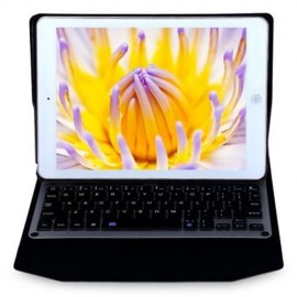 WIRELESS ALUMINUM BLUETOOTH 3.0 ABS KEYBOARD USB CHARGING CABLE PU PROTECTIVE LEATHER CASE