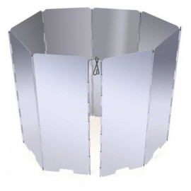 8 PLATES ALUMINUM ALLOY OUTDOOR FOLDABLE CAMPING COOKER STOVE WIND SCREEN WINDSHIELD (SILV