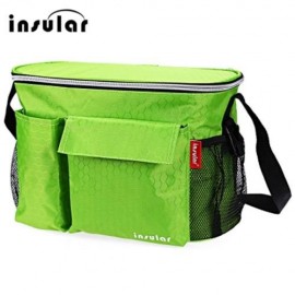 INSULAR PORTABLE WATERPROOF BABIES DIAPER BAG WITH MESH BAG (GREEN)