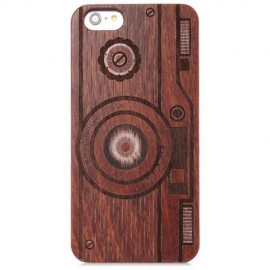 CAMERA WOOD STYLE FRAME BACK COVER CASE FOR IPHONE 6 PLUS / 6S PLUS (DEEP BROWN)