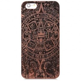 GOD TOTEM RELIEF WOOD STYLE FRAME BACK COVER CASE FOR IPHONE 6 PLUS / 6S PLUS (DEEP BROWN)