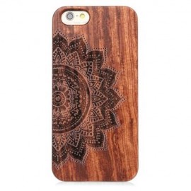 RETRO HALF FLOWER PATTERN EMBOSSMENT CARVING DESIGN WOOD BACK CASE COVER FOR IPHONE 6 / 6S