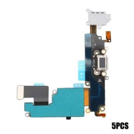 5PCS HEADPHONE AUDIO CHARGING DATA USB PORT FLEX CABLE REPAIR PARTS FOR IPHONE 6 PLUS (LIG